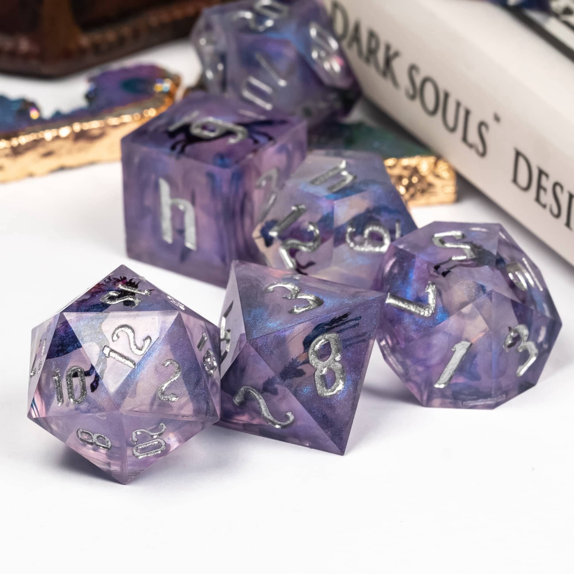 Udixi polyhedron dungeons and dragons resin sharp edge rpg sharp sides dice custom set Unicorn Sticker