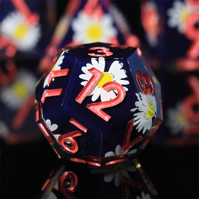 Mini Planet Custom 7pcs Resin DND Polyhedral Board Game RPG Dragon & Dungeon Dice Set Handmade Sharp Design for Promotions