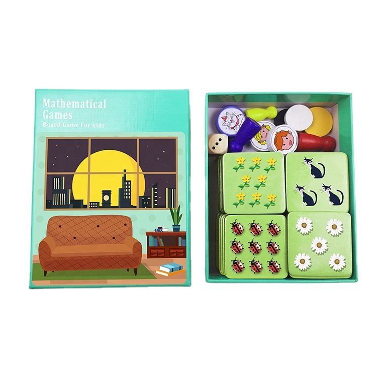 Yimi paper family educational board game printing cardboard thick paper tokens and dice board game production for kids