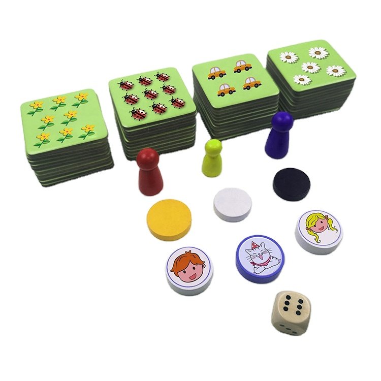 Yimi paper family educational board game printing cardboard thick paper tokens and dice board game production for kids
