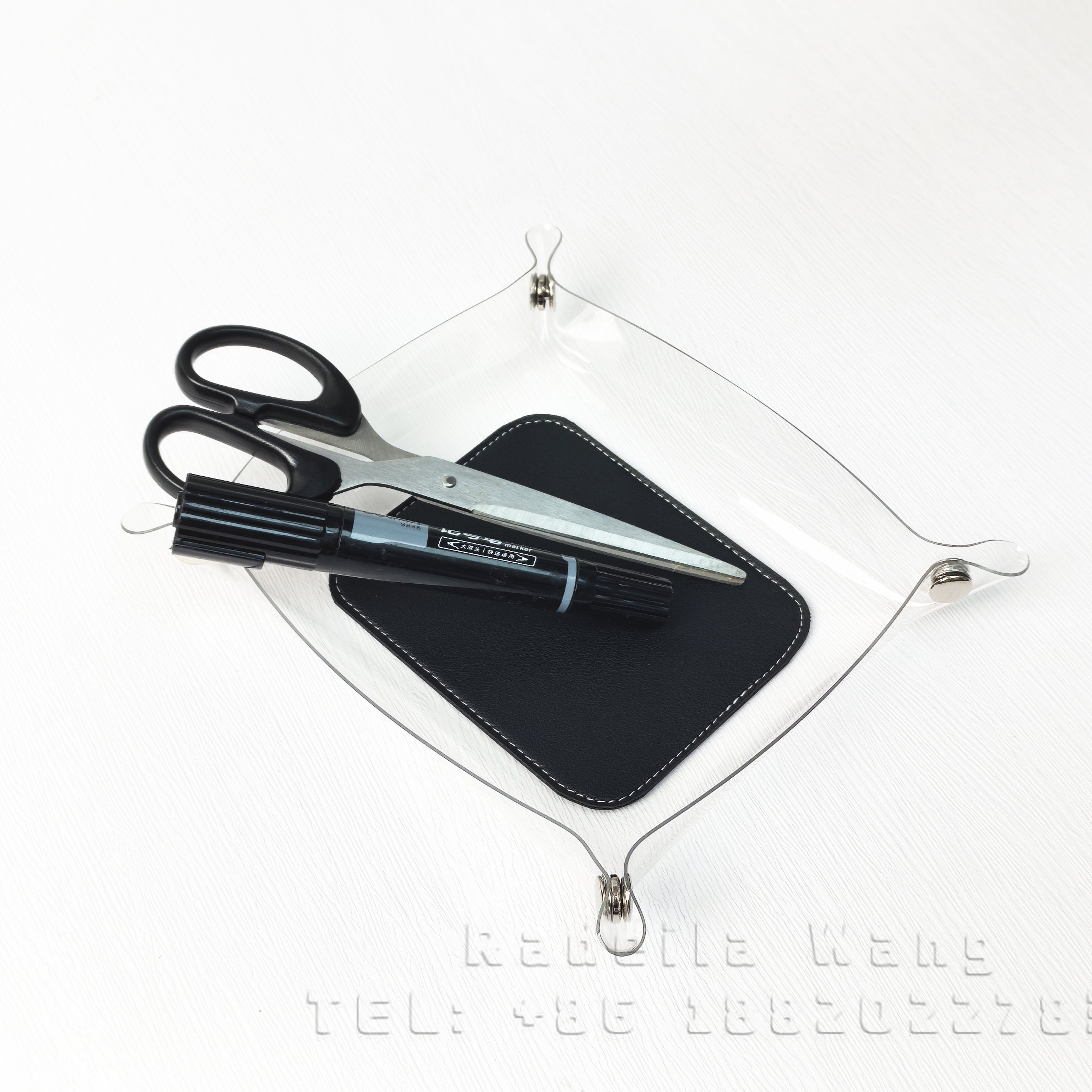 Office/Home PVC/Leather Dice Tray Valet Storage Trays Jewelry Key Desk Sundries Organizer Catchall Cosmetics Holder Pen Case