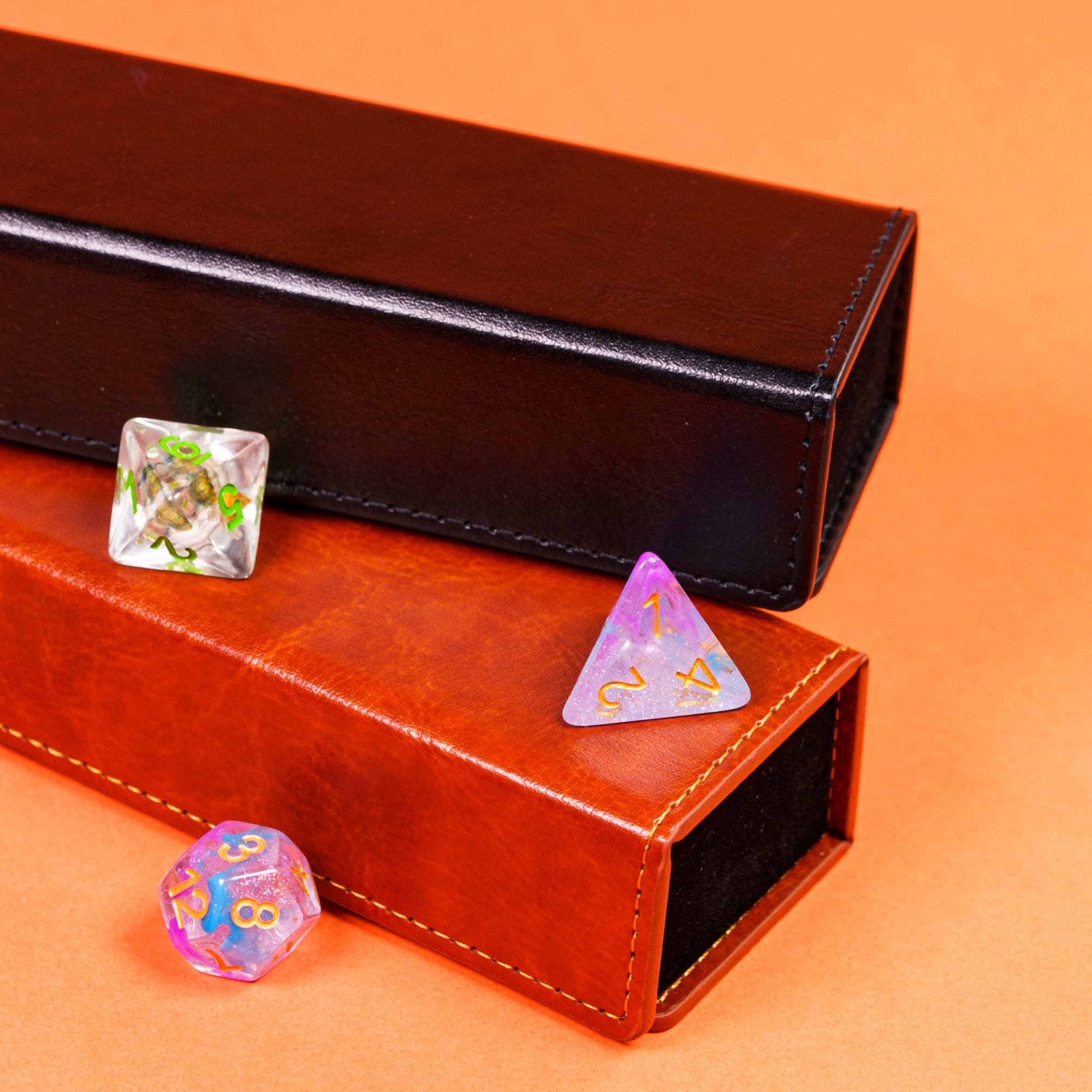 Udixi Rectangular Leather Dice Case For Sharp Handmade Dice Dungeons and Dragons dnd rpg Packaging Dice box