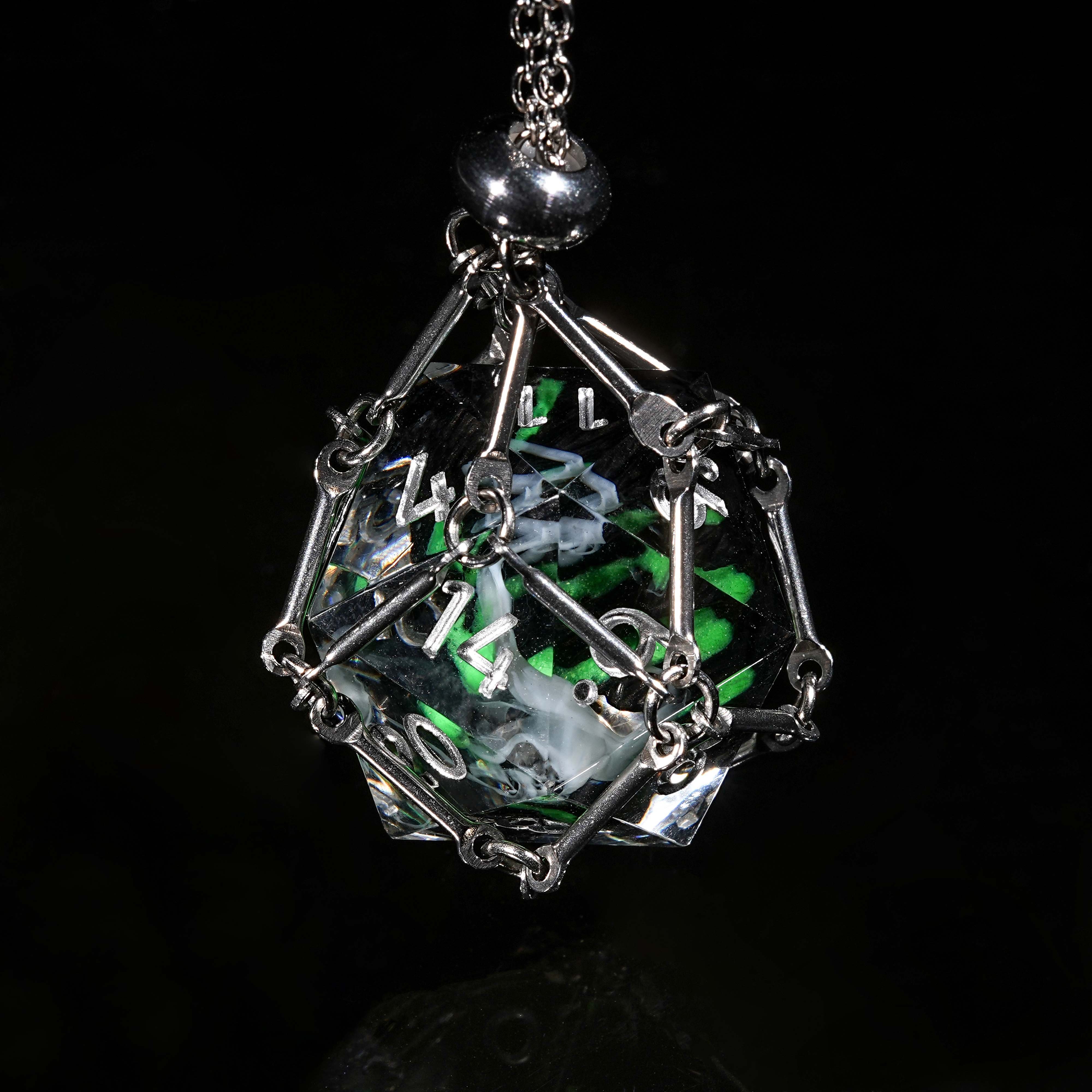 7Pcs Green Volcano Dice Resin Polyhedral Dice For DND Role Games Playing Collection Set