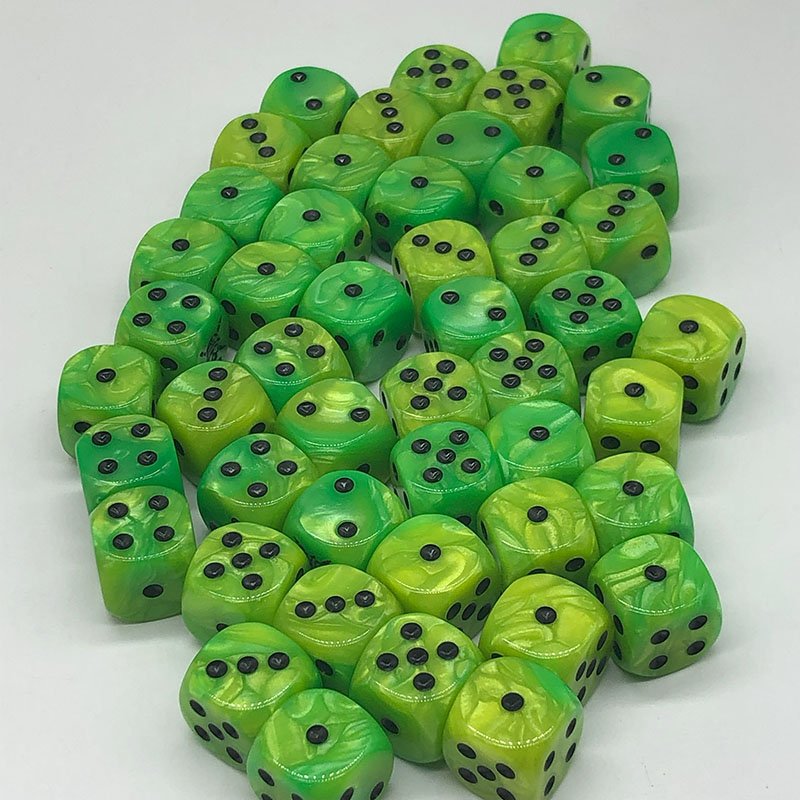 Bulk 6 Side Dice Set Swirl Gold&Yellow 16mm Dice D6