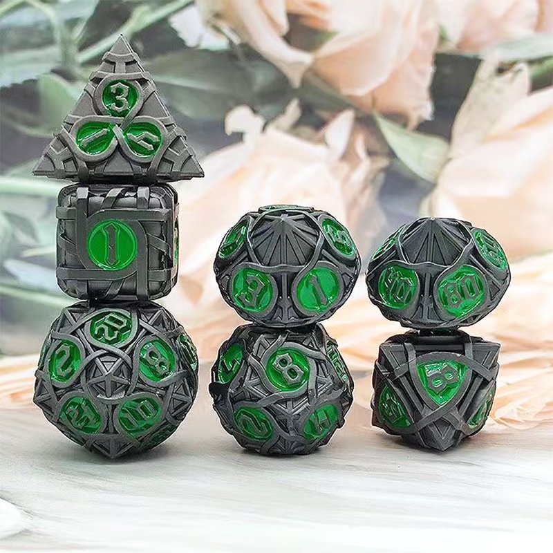 Polyhedral D10 D6 D20 Metal Dice Set for Dungeon and Dragon RPG Board Games