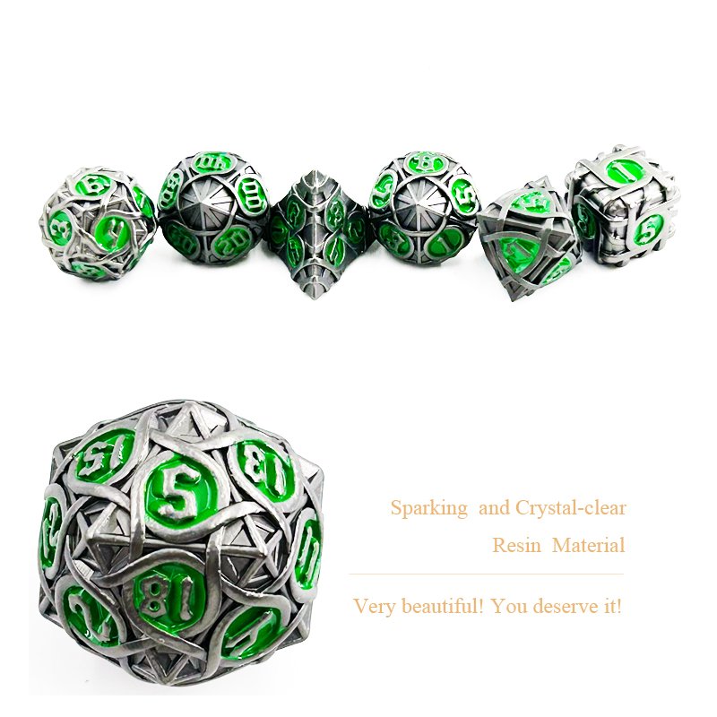 Polyhedral D10 D6 D20 Metal Dice Set for Dungeon and Dragon RPG Board Games