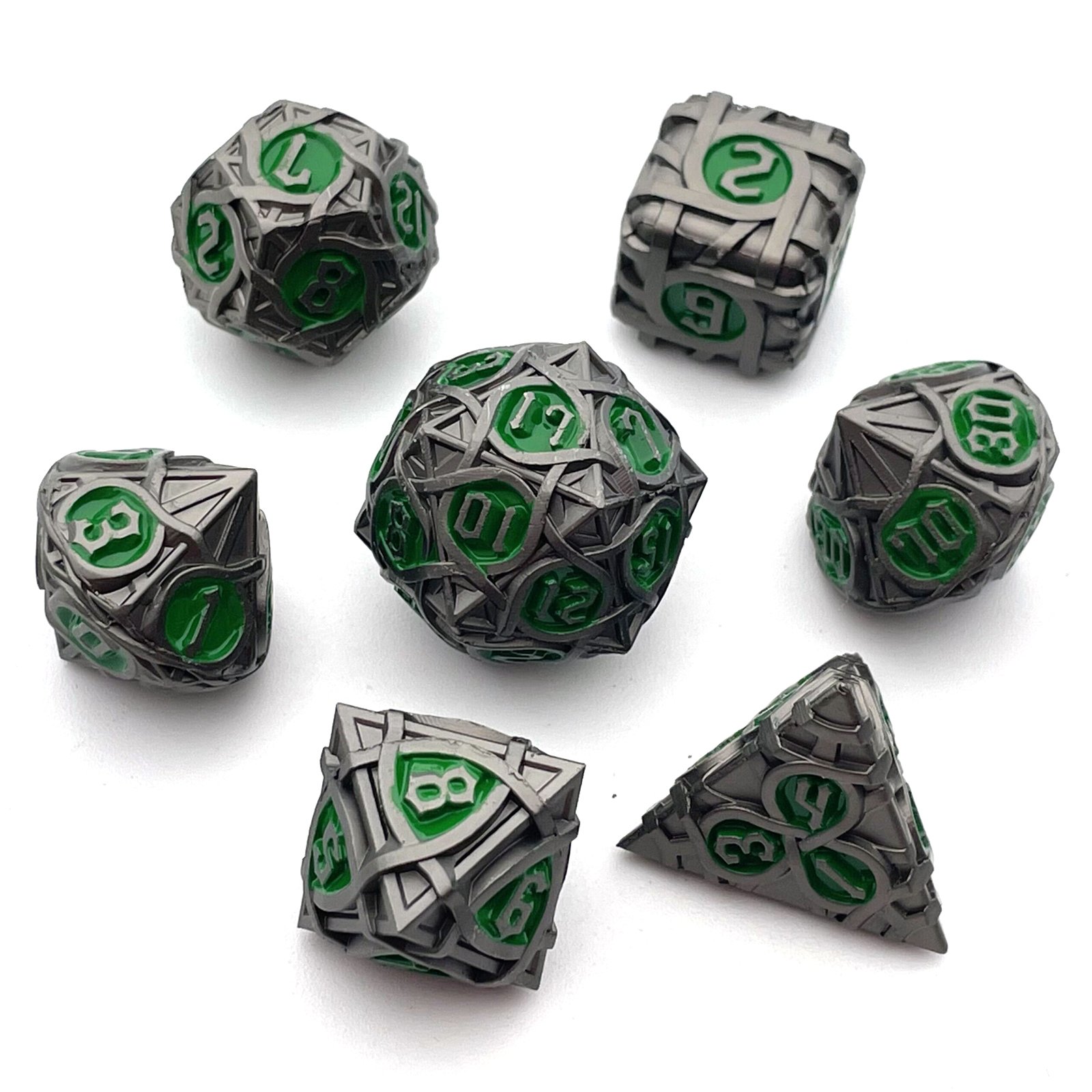 Polyhedral D10 D6 D20 Metal Dice Set for Dungeon and Dragon RPG Board Games