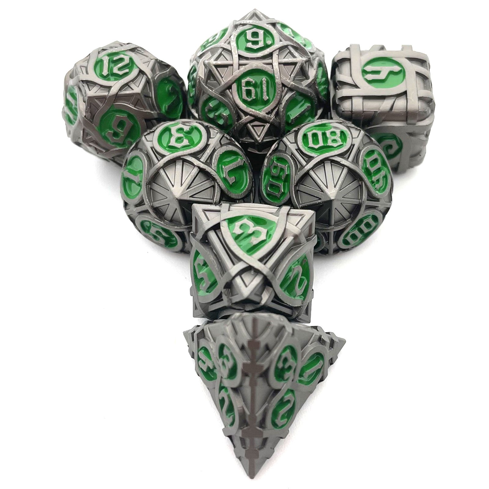 Polyhedral D10 D6 D20 Metal Dice Set for Dungeon and Dragon RPG Board Games