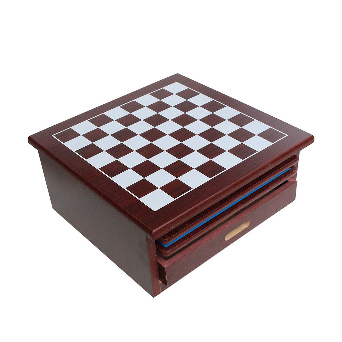 Deluxe 10 in 1 Tabletop Game Center with Storage Drawer Checkers Chess Parcheesi TicTacToe Solitaire Mancala Backgammon