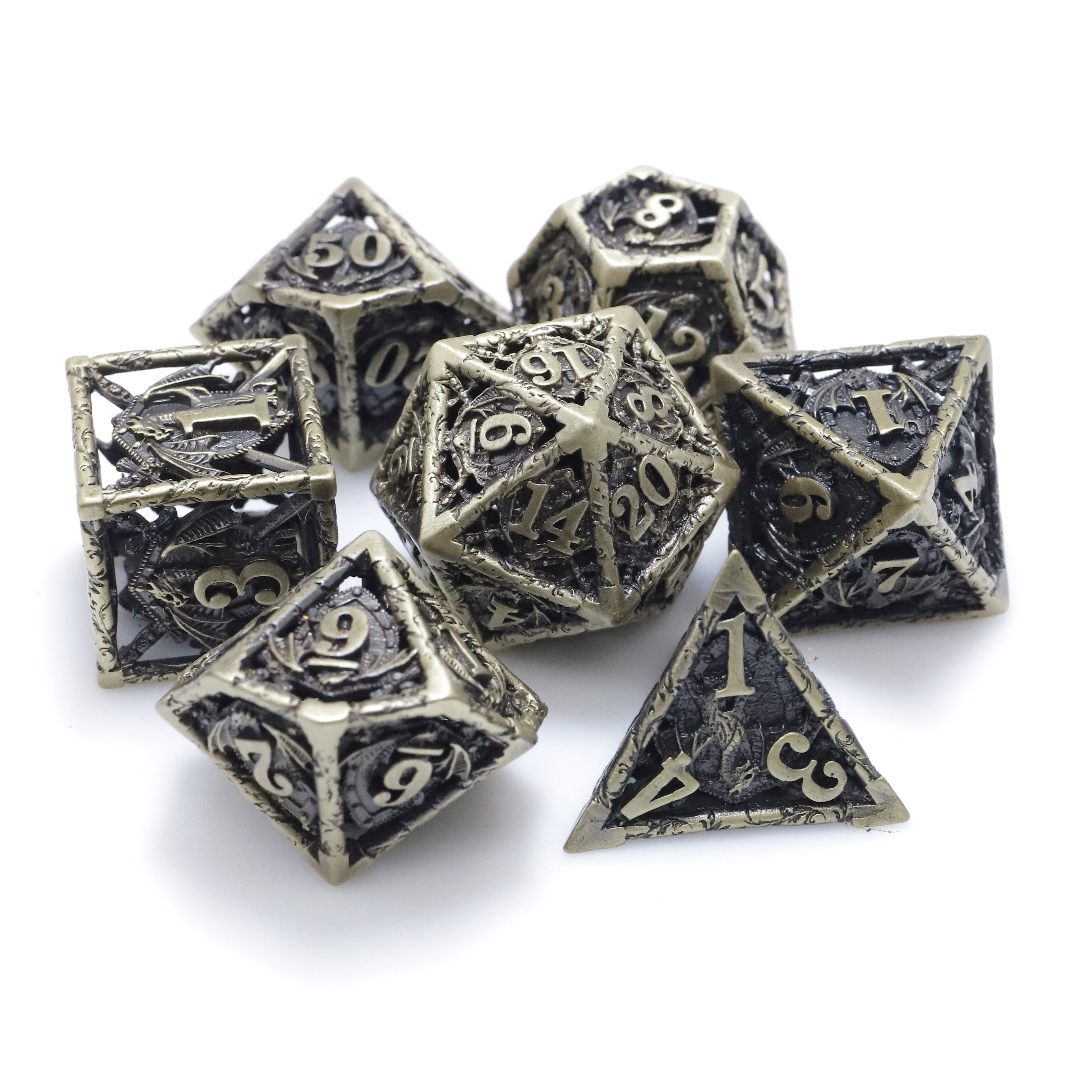 e Role Playing Dragon and Dungeon Dice Game Metal RPG Tabletop Game Dragon Dice Set DND Metal Dice Set