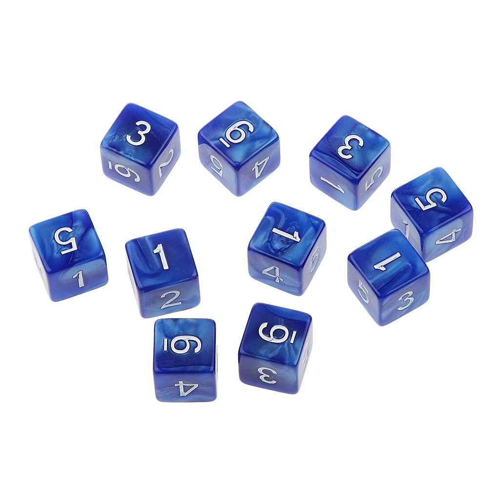 Professional D6 16mm right angle custom pearl pattern mixed color digital dice board game