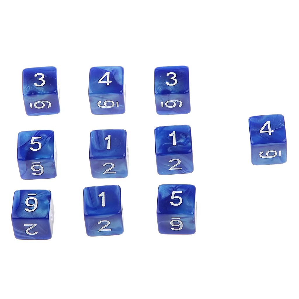Professional D6 16mm right angle custom pearl pattern mixed color digital dice board game
