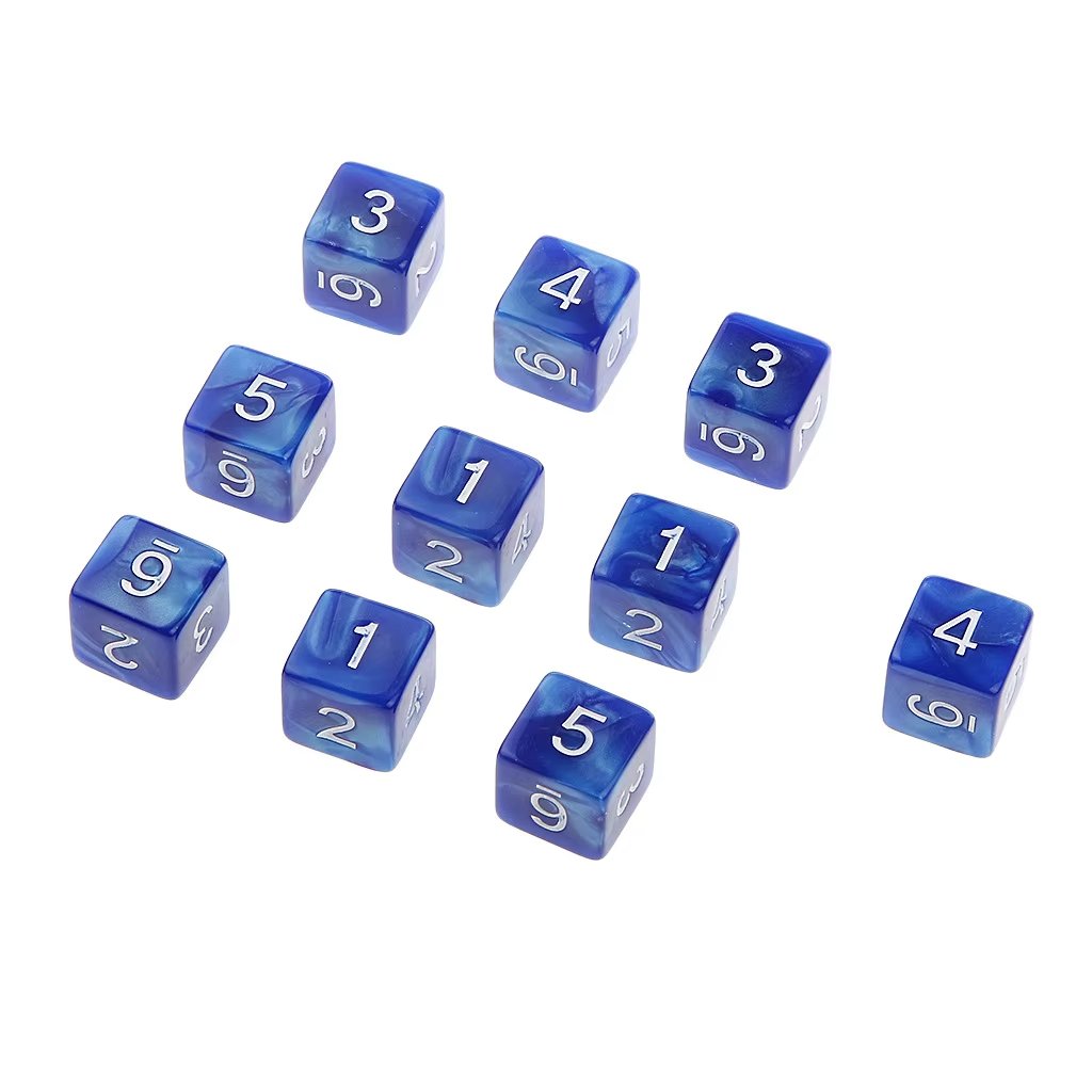 Professional D6 16mm right angle custom pearl pattern mixed color digital dice board game