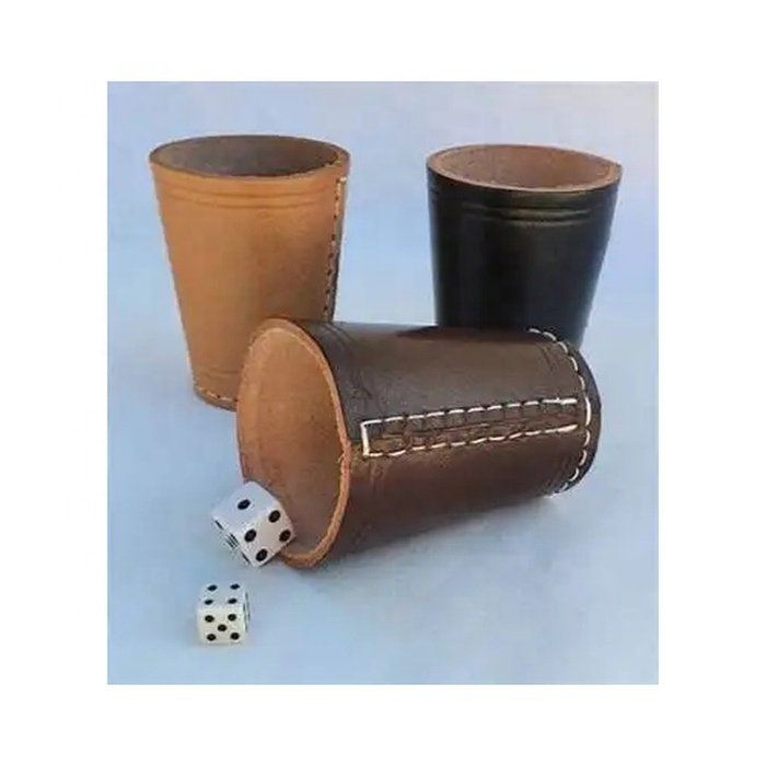 Commercial Use Felt-Lined Dice Cup Pure Leather Shaker Dice Cup
