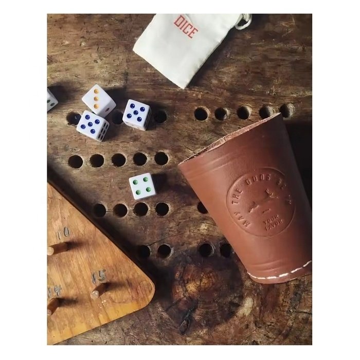 Commercial Use Felt-Lined Dice Cup Pure Leather Shaker Dice Cup
