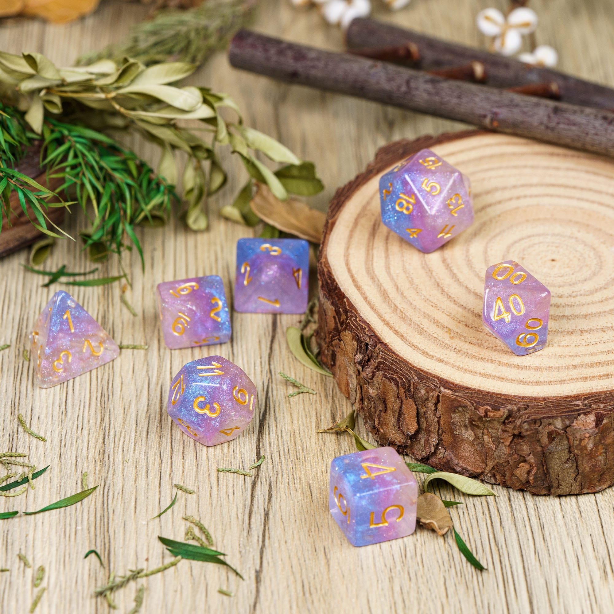 Udixi Plastic Polyhedral custom logo rpg dungeons and dragons Multilayer resin dice game set
