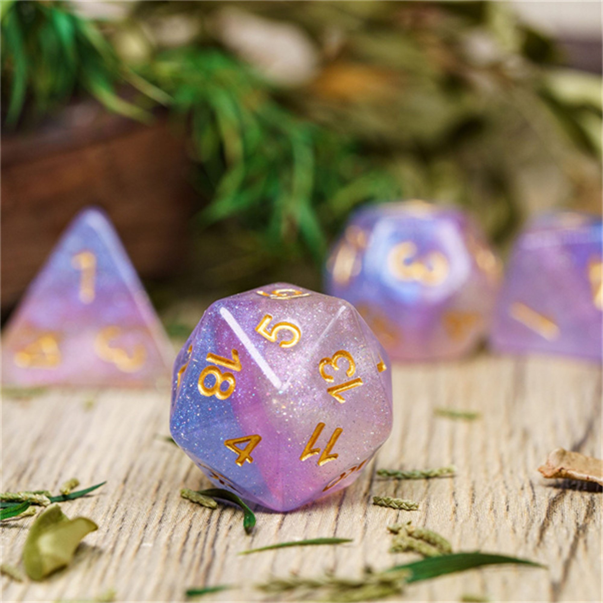 Udixi Plastic Polyhedral custom logo rpg dungeons and dragons Multilayer resin dice game set