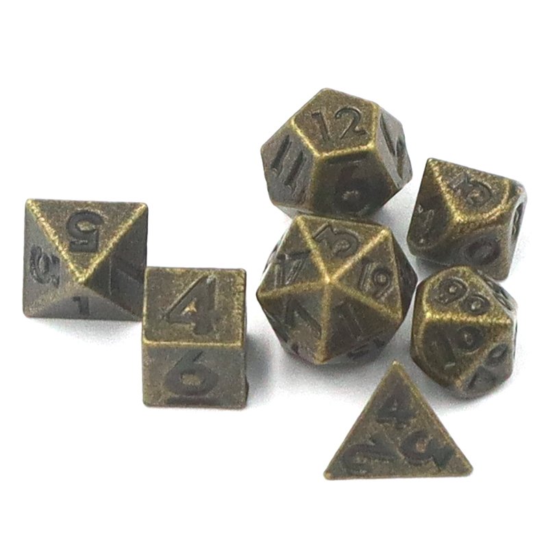 Mini 6mm Polyhedral Metal Dice Set 7pcs Custom Logo Dungeons & Dragons DND RPG Roll Shape Polyhedron for Role Playing Games