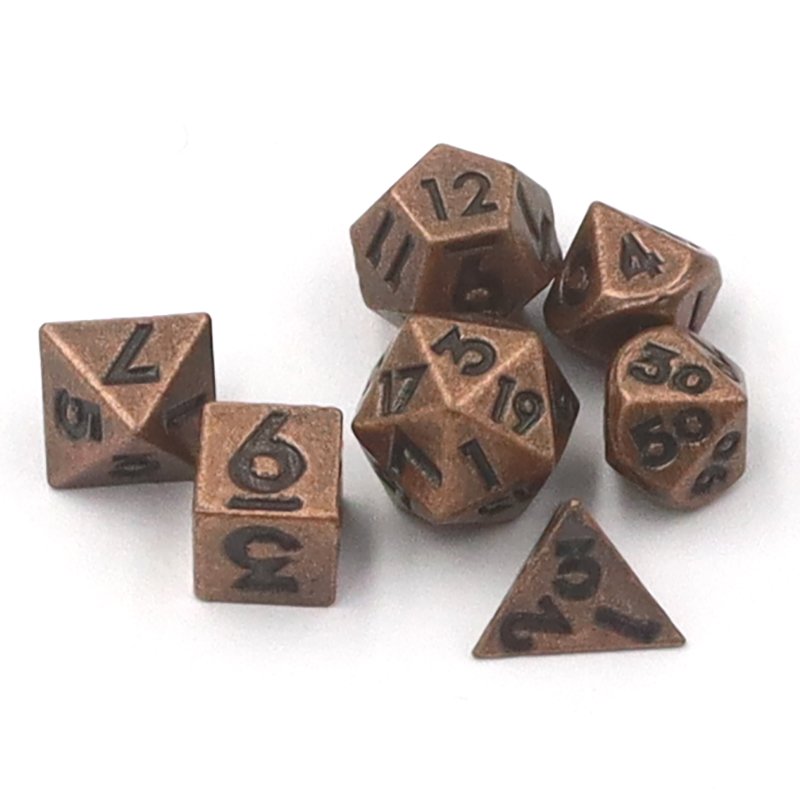 Mini 6mm Polyhedral Metal Dice Set 7pcs Custom Logo Dungeons & Dragons DND RPG Roll Shape Polyhedron for Role Playing Games