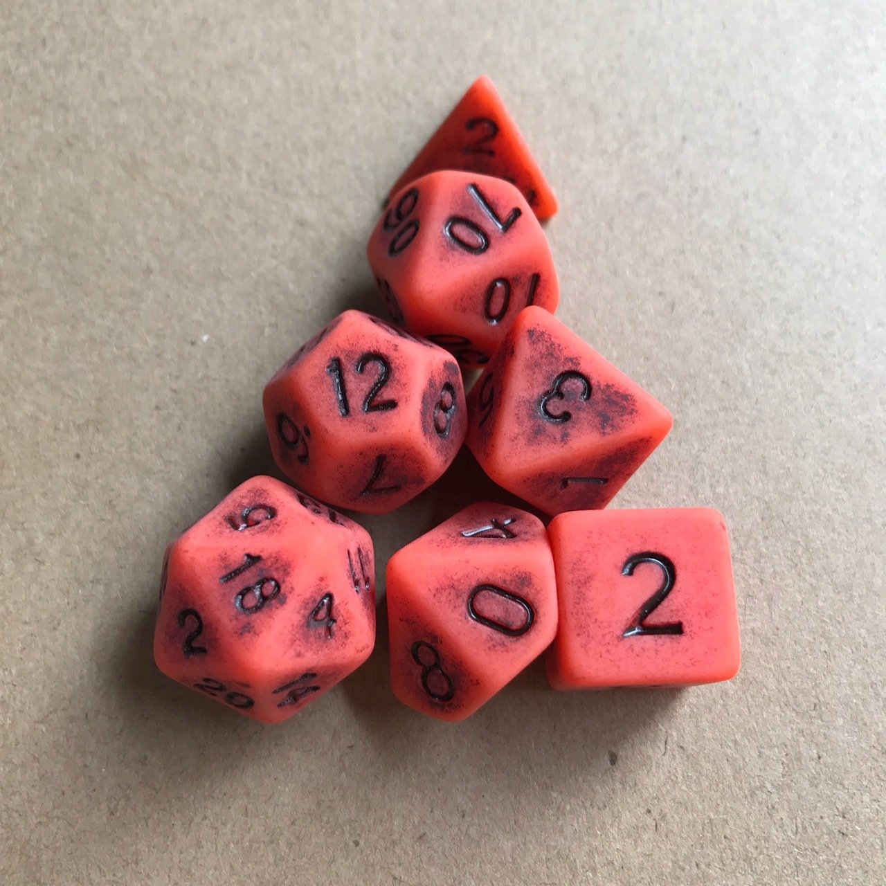 Board Game Antique Dice Set 7pcs Acrylic Polyhedral Digital Dice DND Game Accessories