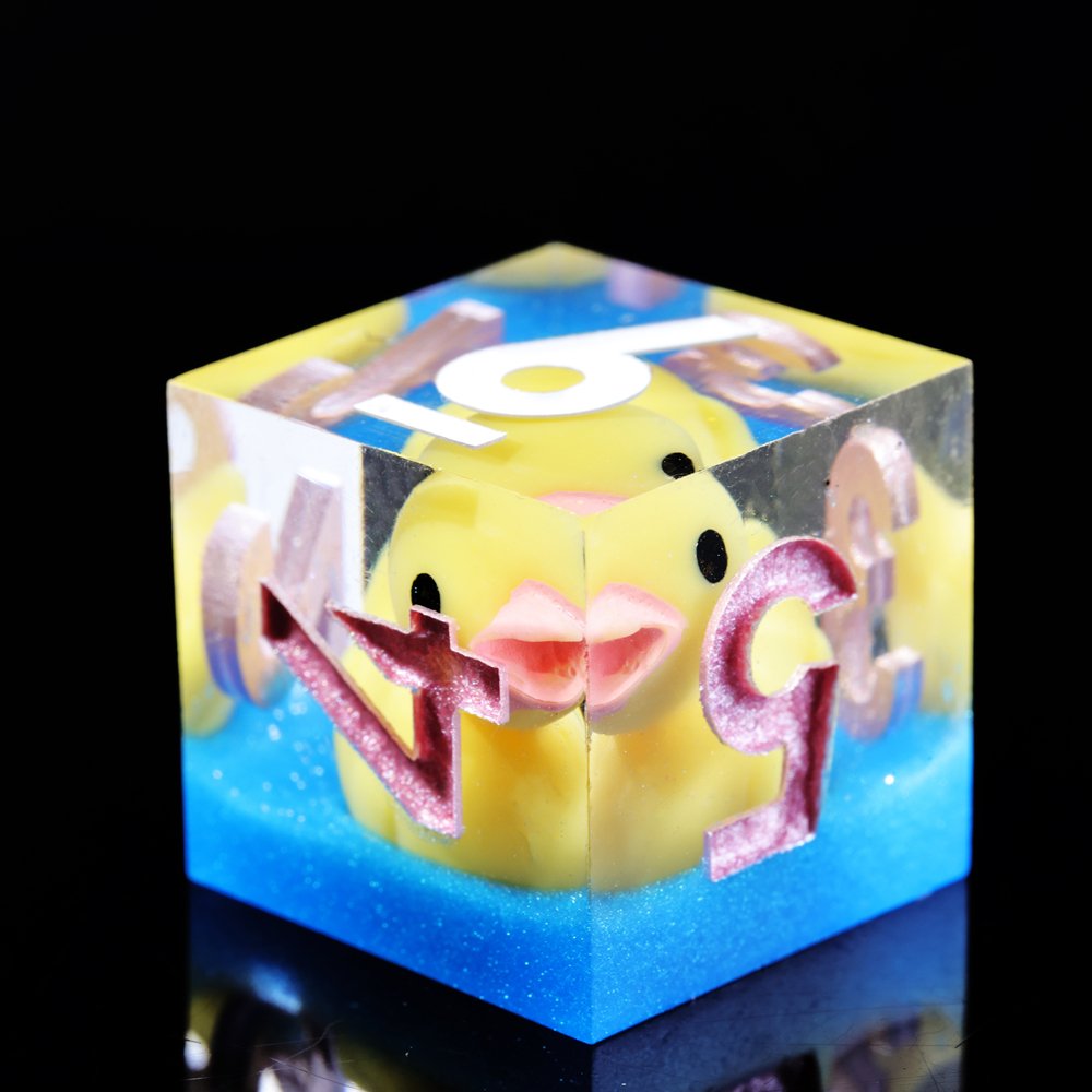 MINI PLANET Yellow Duck DND Dice Set Handmade Polyhedral Resin Dice with Sharp Edges For TRPG Games Custom DND Dice Set and D20