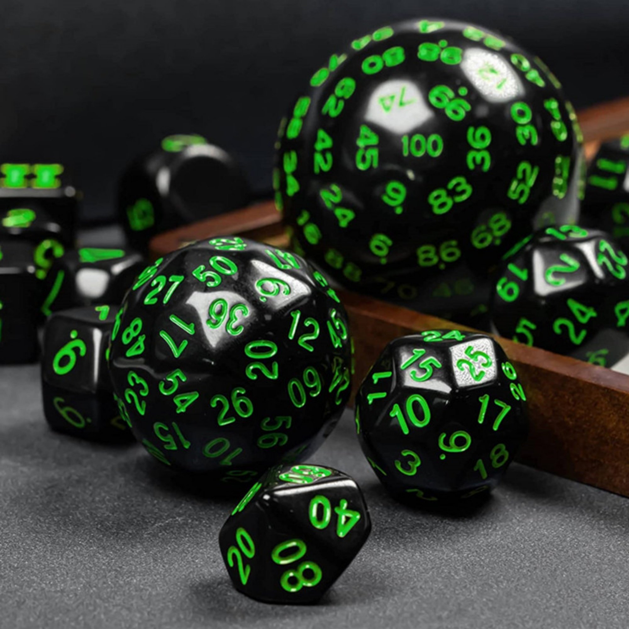 MINI PALENT Acrylic 15pcs DND Dice Set D3-D100 Polyhedral Dice TRPG Table Games Wholesale Acrylic 100 Sides Dice Set D&D Games