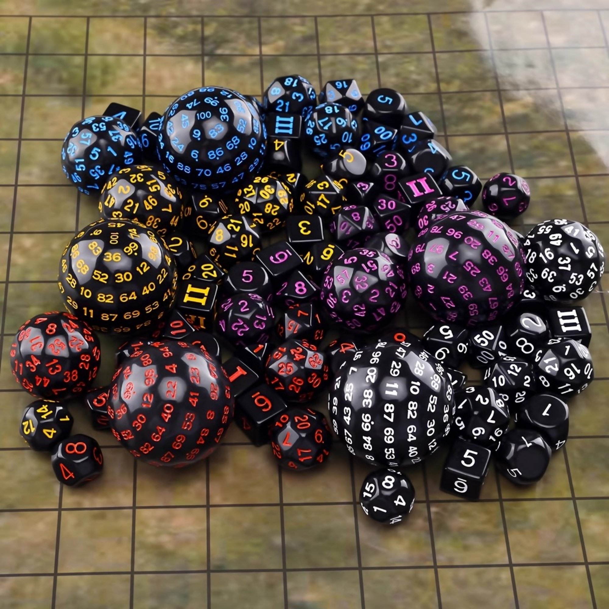 MINI PALENT Acrylic 15pcs DND Dice Set D3-D100 Polyhedral Dice TRPG Table Games Wholesale Acrylic 100 Sides Dice Set D&D Games