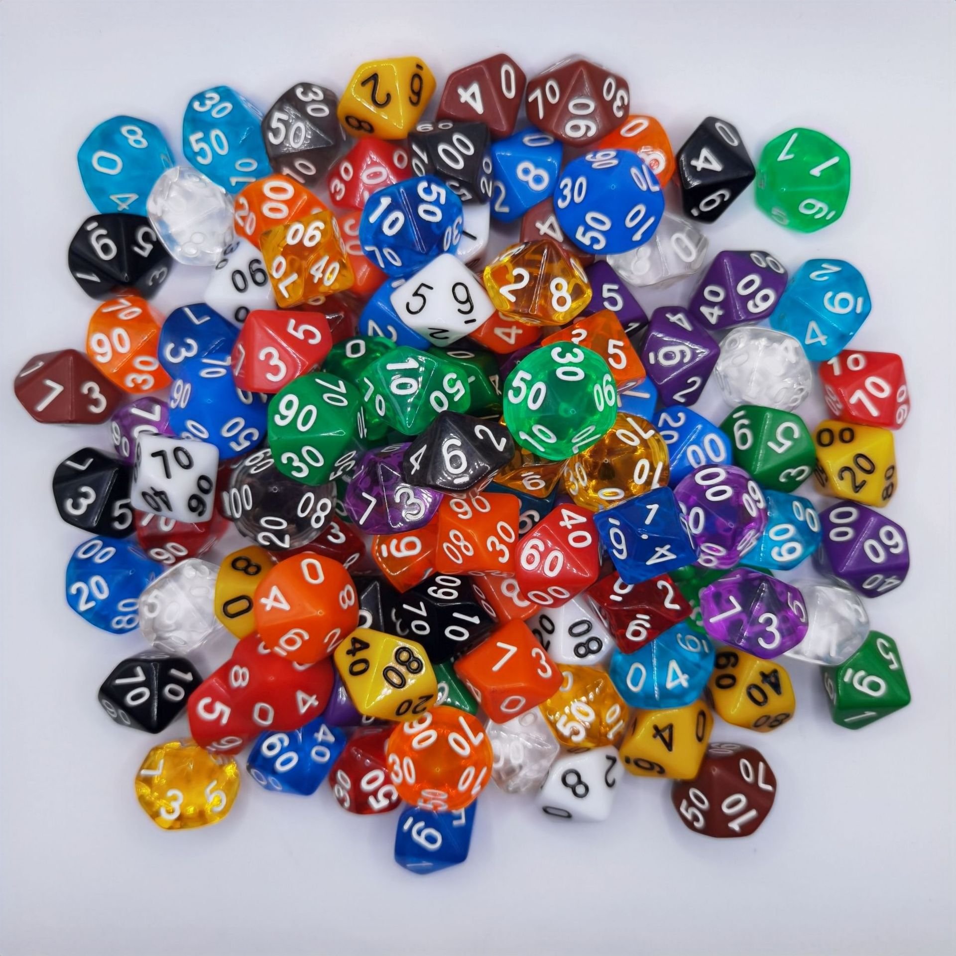 Xcl Transparent Multicolor D10 Dice Set Dnd Dice Games Polyhedral Dice Set