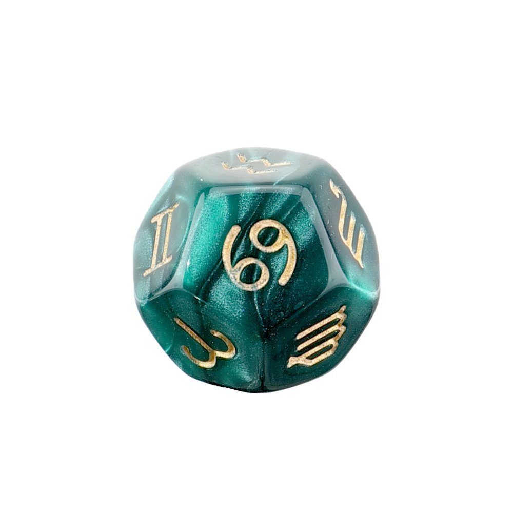 Table Game Dice Constellation Divination Toys Planets Signs Numbers Polyhedral 12-Sided Astrology Dice
