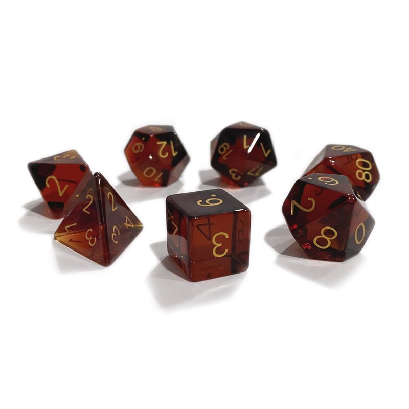 Custom Red Glass Dice Set Gemstone DND Dice RPG Dice