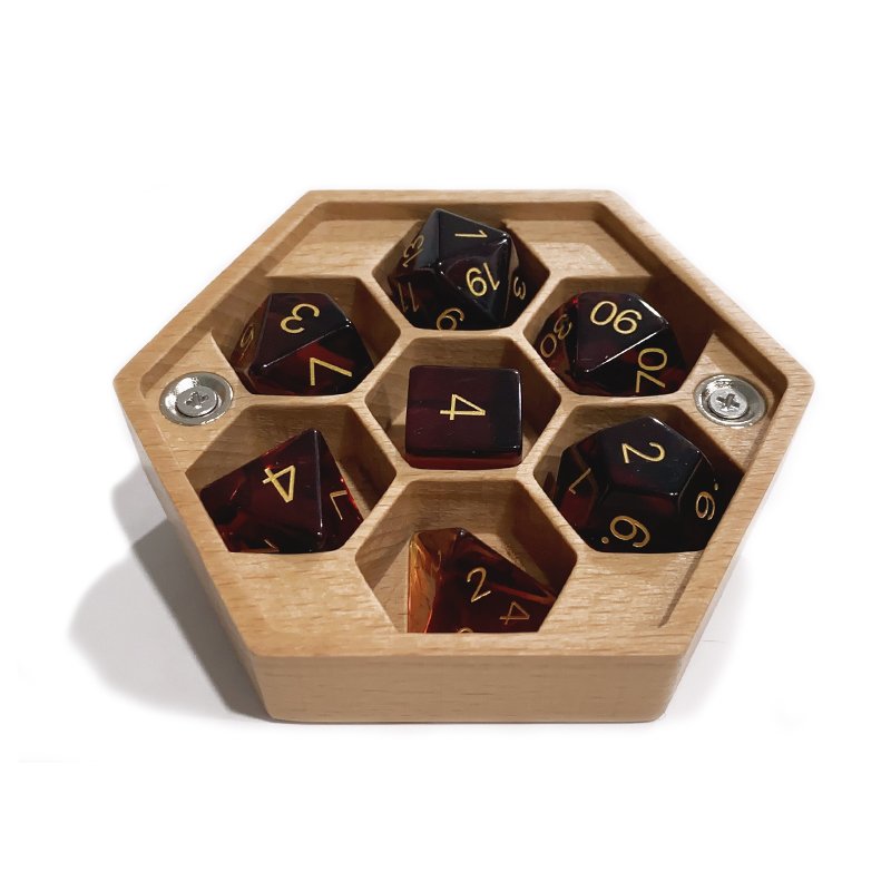 Custom Red Glass Dice Set Gemstone DND Dice RPG Dice