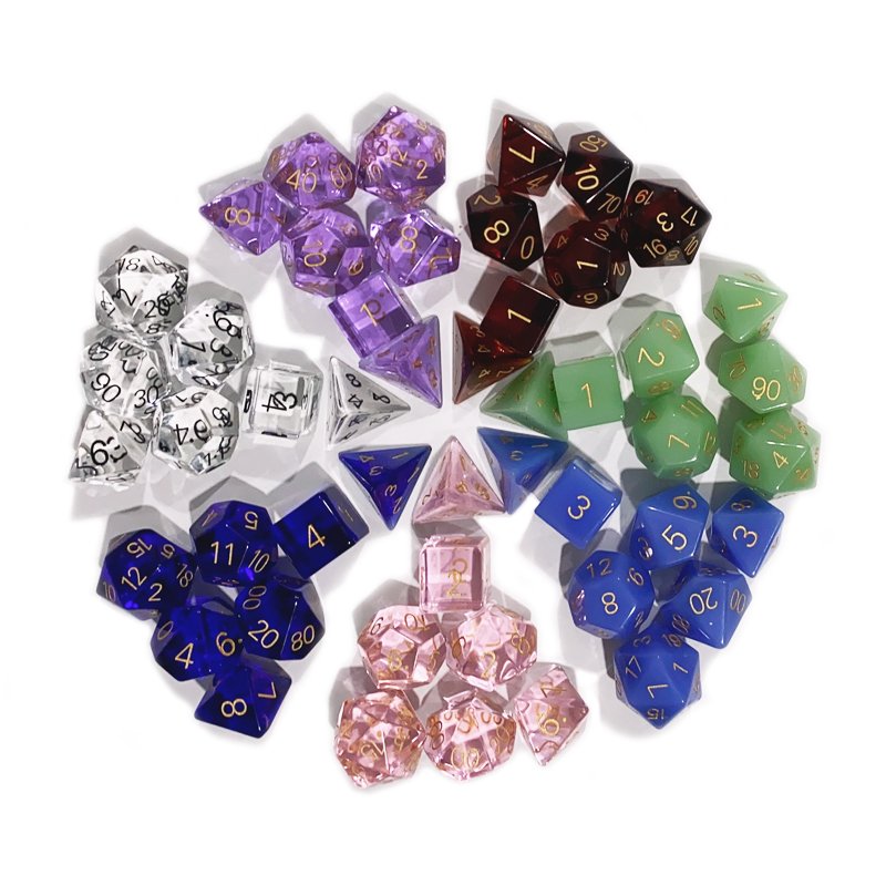 Custom Red Glass Dice Set Gemstone DND Dice RPG Dice