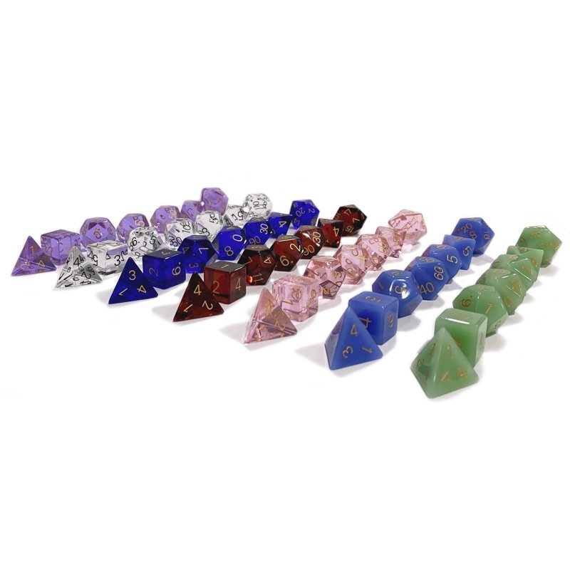 Custom Red Glass Dice Set Gemstone DND Dice RPG Dice