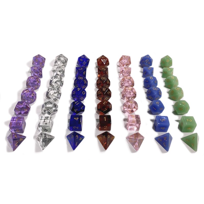 Custom Red Glass Dice Set Gemstone DND Dice RPG Dice