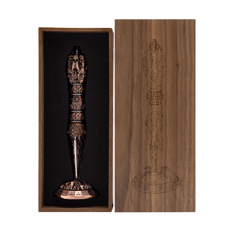 New DND Metal Zinc Alloy Rotaable Wand Dice Customizable Polyhedron TRPG Board Game Blue Arrow Follow Explore Your Dungeons