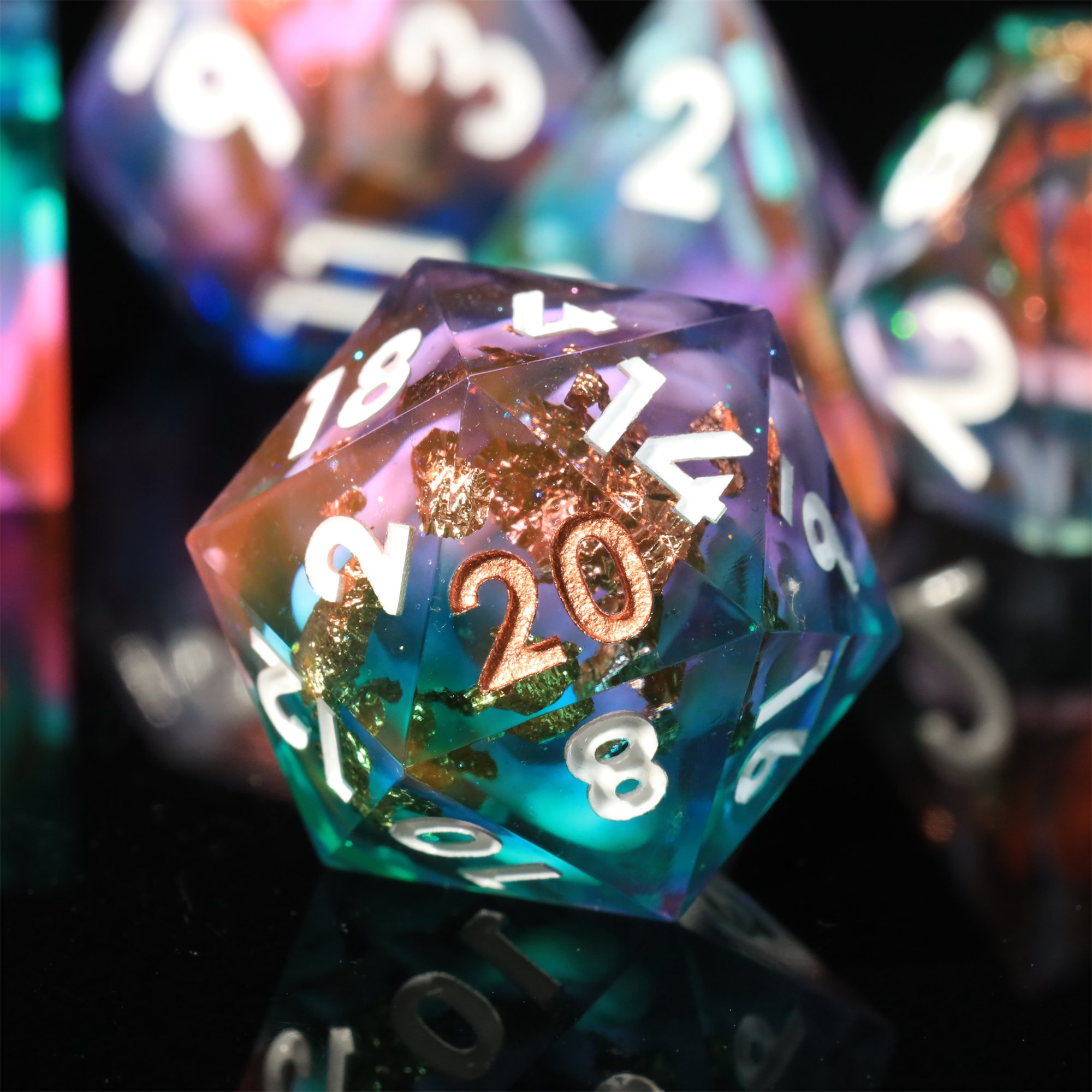 MINI PLANET DND Dice Set Handmade Colored Polyhedral Resin Dice with Sharp Edges For TRPG Games Custom DND Dice Set and D6 D20
