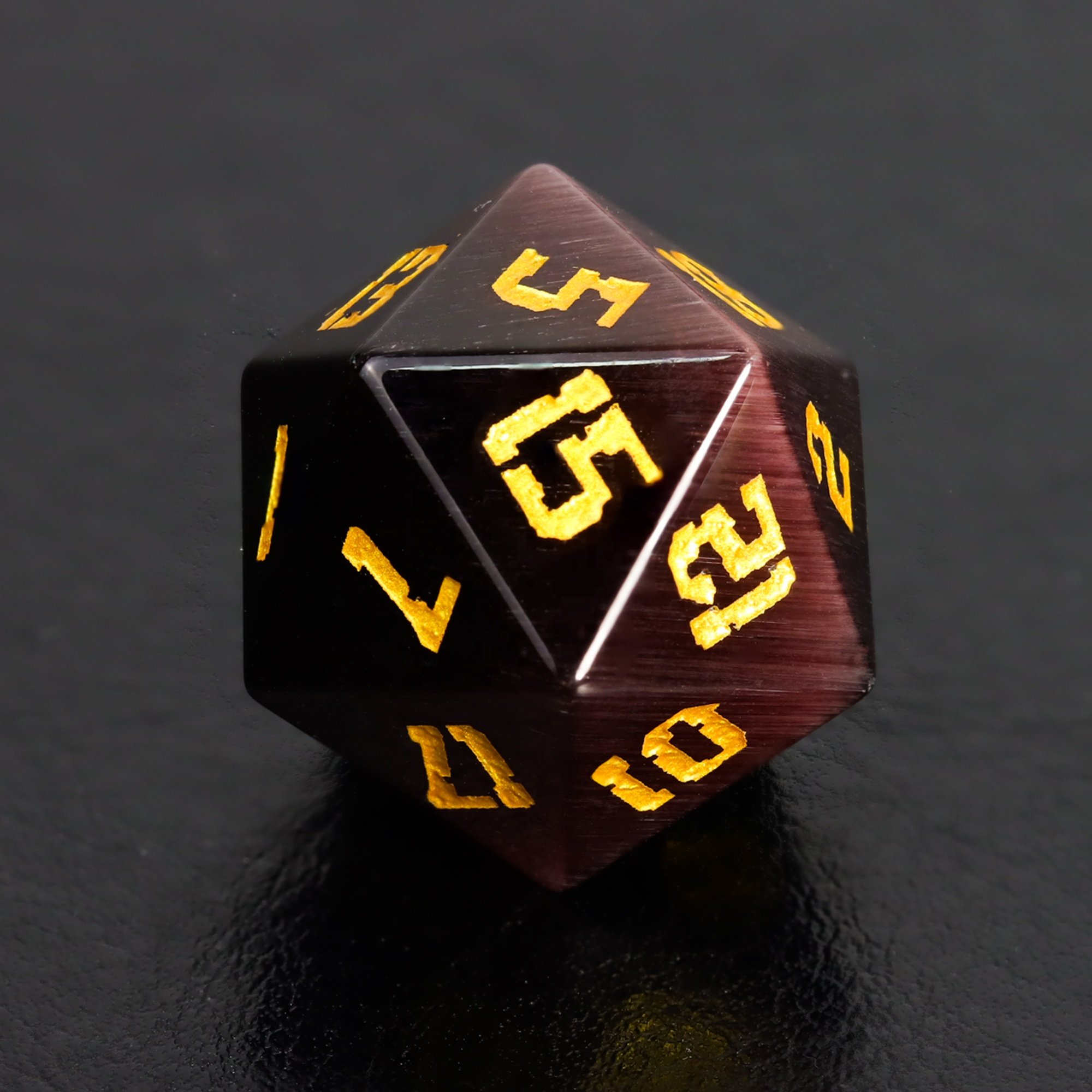 Wholesale Custom Wine Red Cats Eye Dice DND RPG Polyhedral Dice D&D Gemstone Dice For Board Games