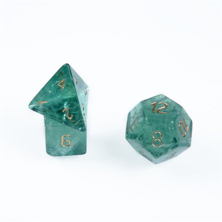 stone dice Green calcite natural gemstone Engraved stone custom dice sets Vikings crystal stone dice