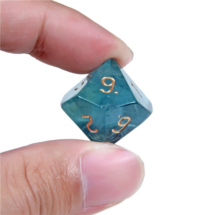 stone dice Green calcite natural gemstone Engraved stone custom dice sets Vikings crystal stone dice