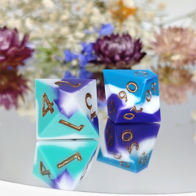 Hot sales Silicone Dice Mix Blend Color Polyhedral 7pc DND Dice Set for RPG DND Board Games