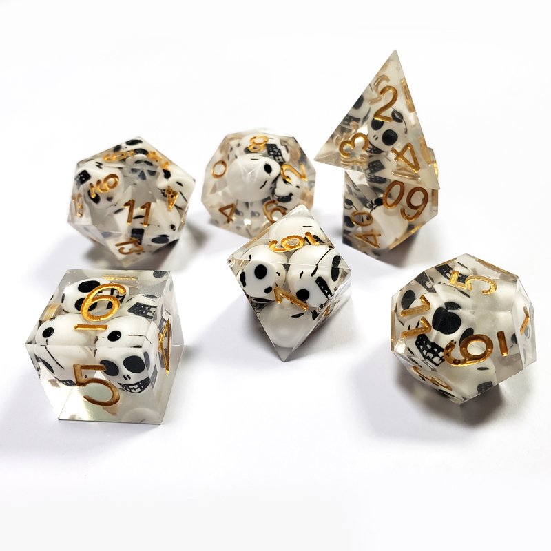 Square Corner 16Mm Dnd Custom Dice Rpg Polyhedral Resin Dice Set Board Game 7Pcs Per Set Per Bag