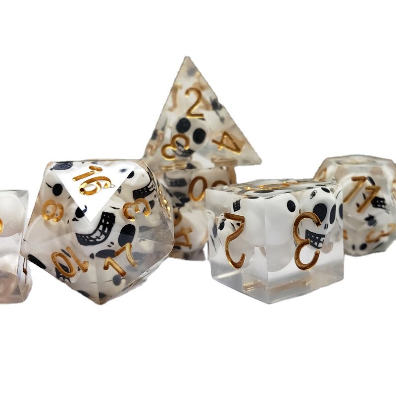 Square Corner 16Mm Dnd Custom Dice Rpg Polyhedral Resin Dice Set Board Game 7Pcs Per Set Per Bag