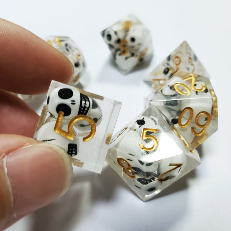 Square Corner 16Mm Dnd Custom Dice Rpg Polyhedral Resin Dice Set Board Game 7Pcs Per Set Per Bag