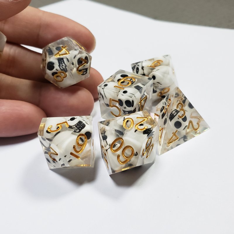 Square Corner 16Mm Dnd Custom Dice Rpg Polyhedral Resin Dice Set Board Game 7Pcs Per Set Per Bag