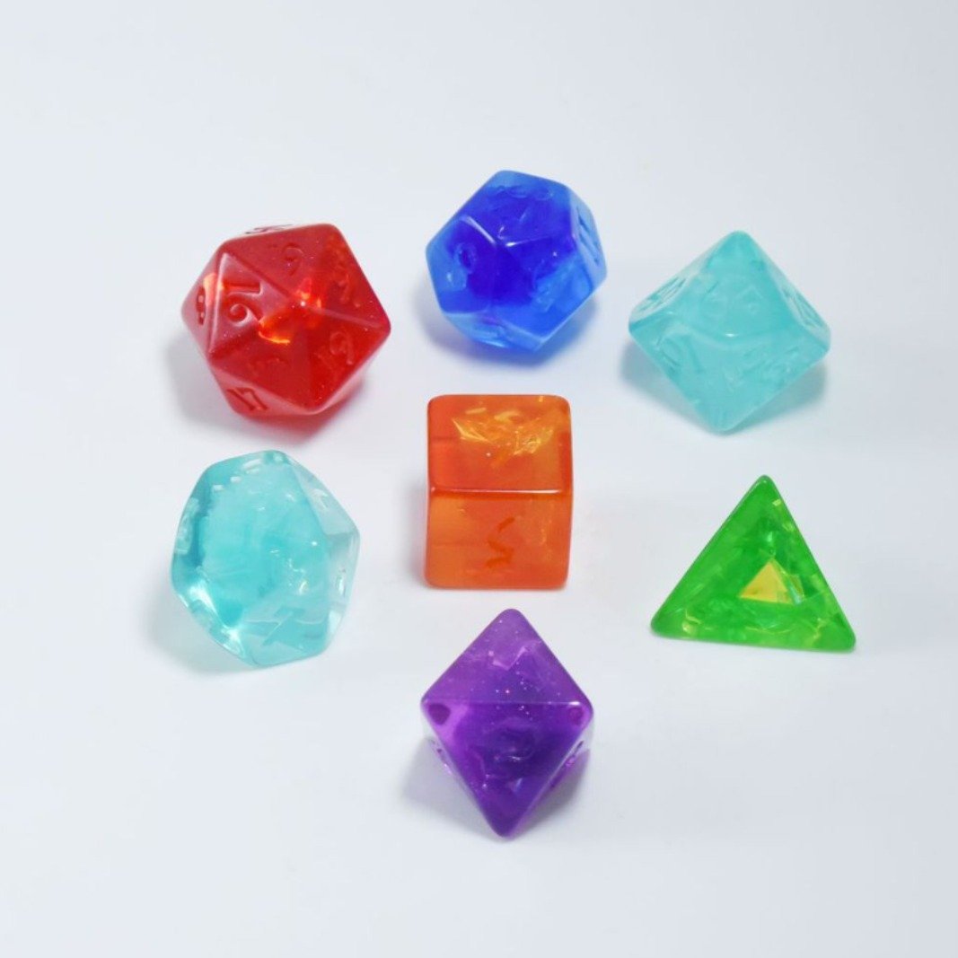 Custom Transparent Game Dice Crystal Color Dnd Dice Set Dice
