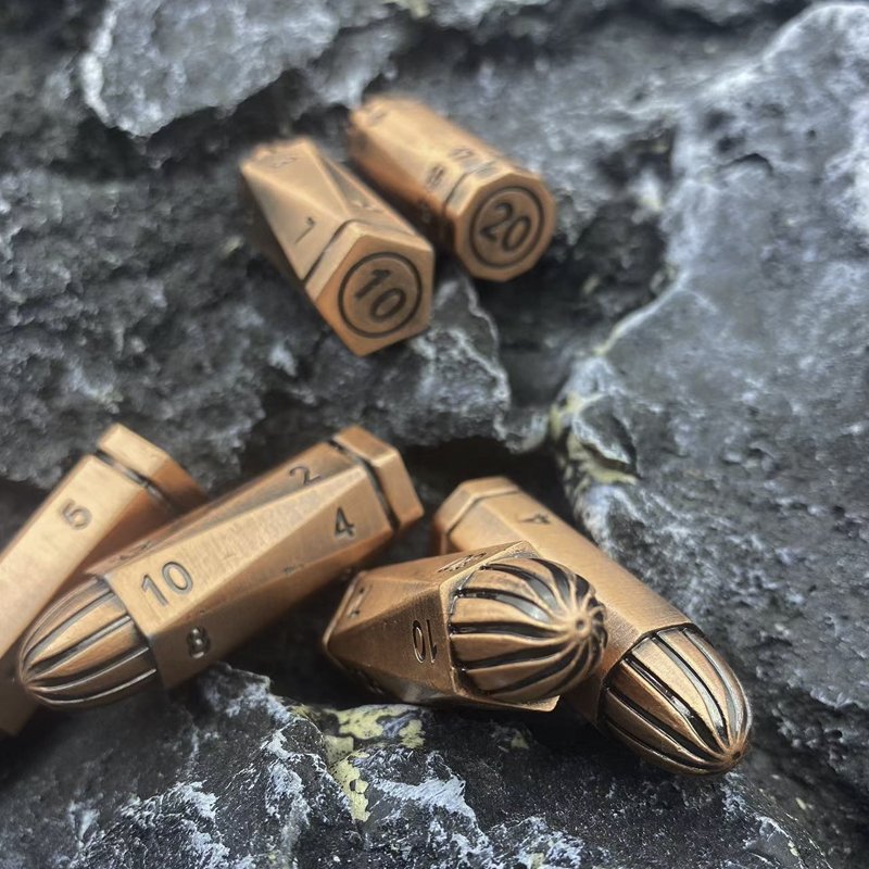 DND 2024 New Metal Bullet RPG Dice Dragon Dungeons Board Game Entertainment Wholesale Role-Playing Dice