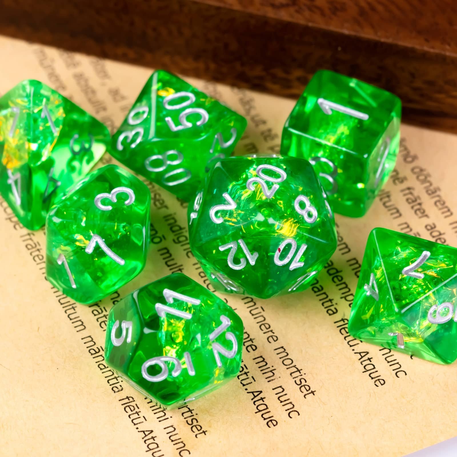 Udixi Plastic polyhedron custom logo dungeons and dragons resin rpg dice set colored candy paper