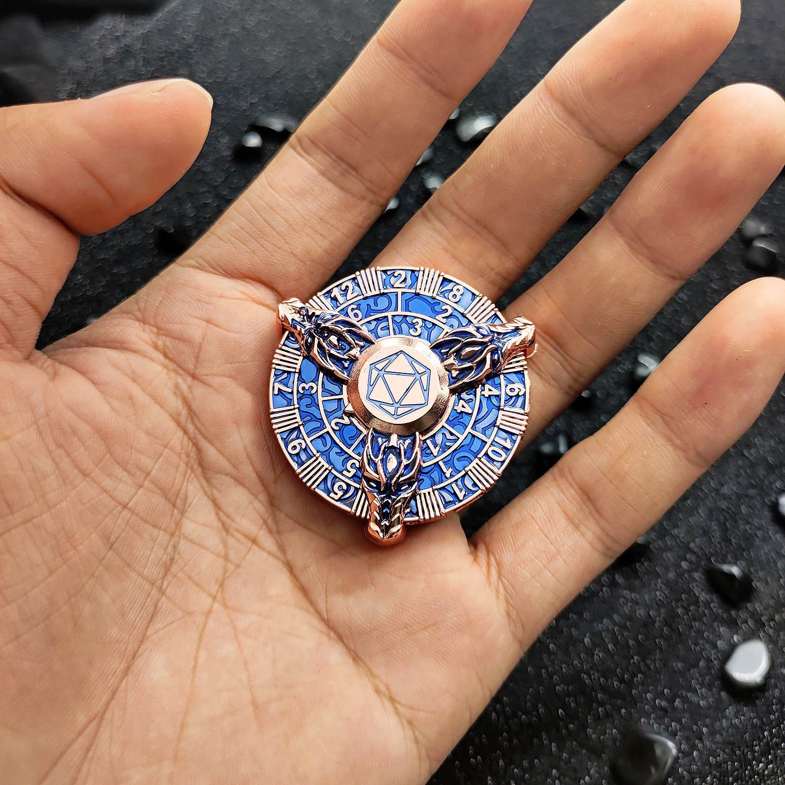 7-in-1 Fidget Spinner Stress Relief Toys Fingertip Rotate Metal Dice for Dungeons and Dragons
