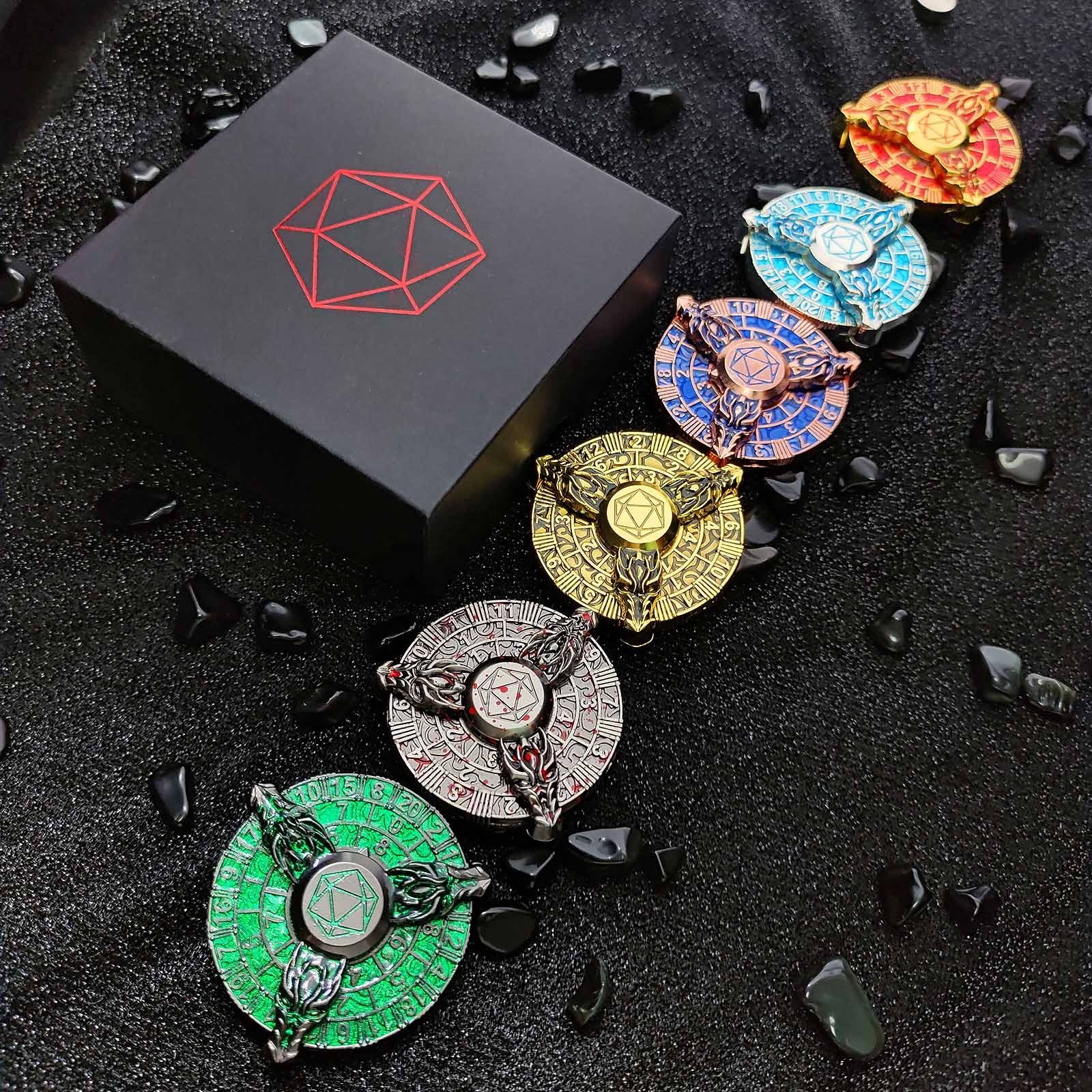 7-in-1 Fidget Spinner Stress Relief Toys Fingertip Rotate Metal Dice for Dungeons and Dragons