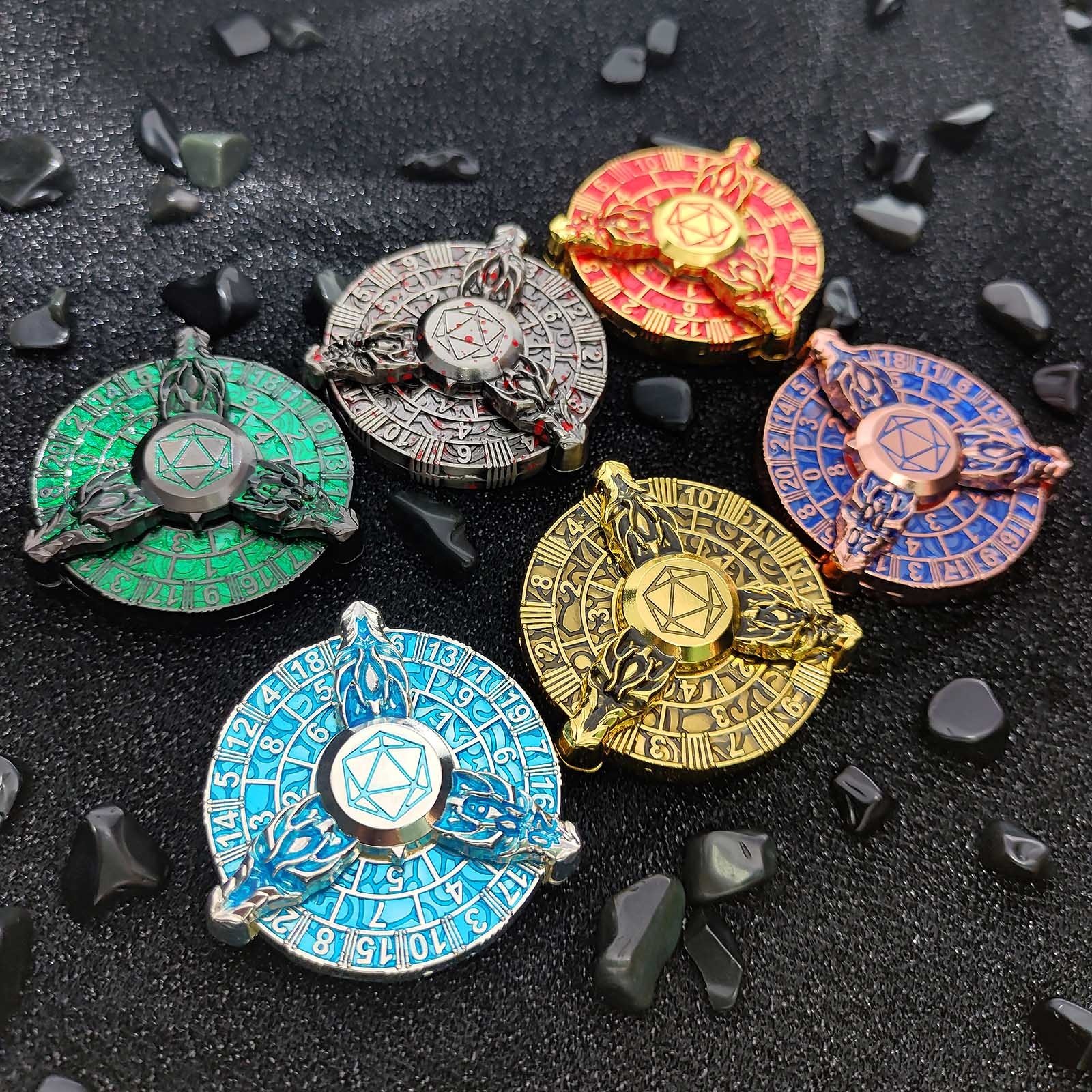 7-in-1 Fidget Spinner Stress Relief Toys Fingertip Rotate Metal Dice for Dungeons and Dragons